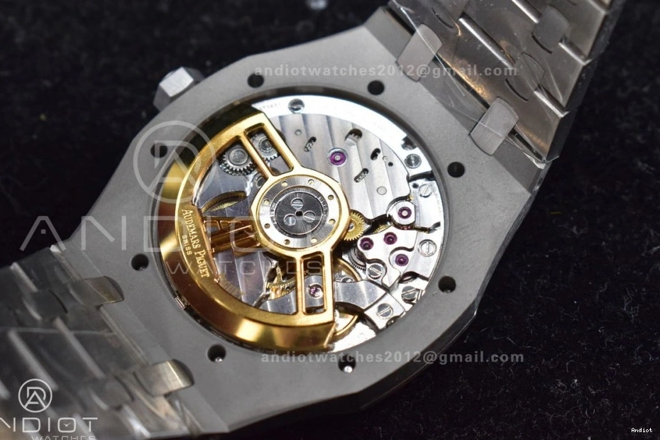 SS Oak SS Best Bracelet 1:1 A4302 Edition 15500 APSF Dial Textured Clone 41mm on Super Royal Black 0125